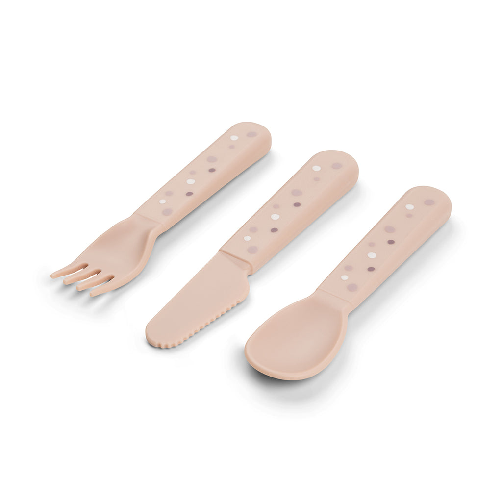 Done By Deer- Foodie Cutlery Set Happy Dots Powder- Baby at the bank