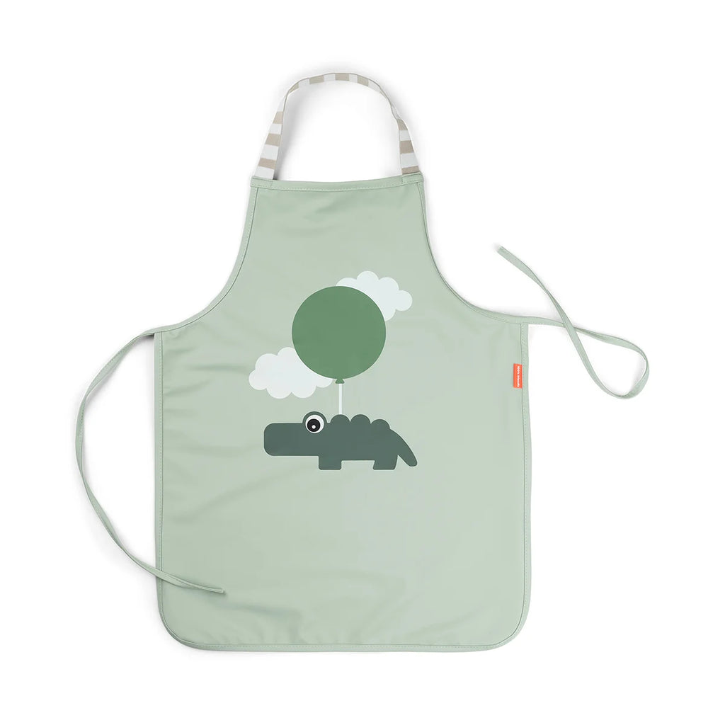 Done By Deer- Waterproof Kids Apron Happy Clouds Green- Baby at the bank