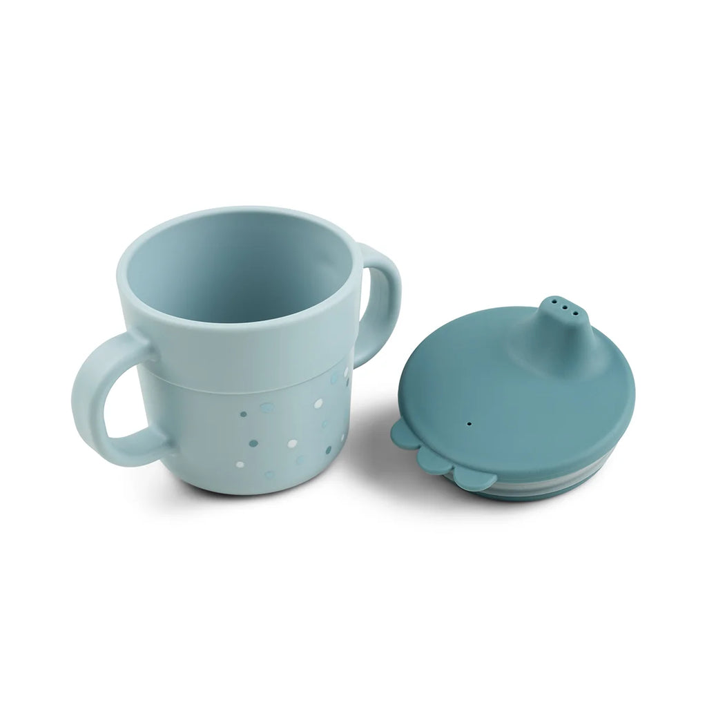 Done By Deer- Foodie Spout Cup Happy Dots Blue- Baby at the bank