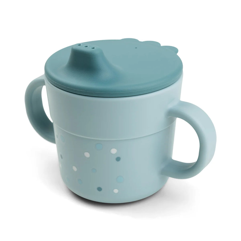 Done By Deer- Foodie Spout Cup Happy Dots Blue- Baby at the bank