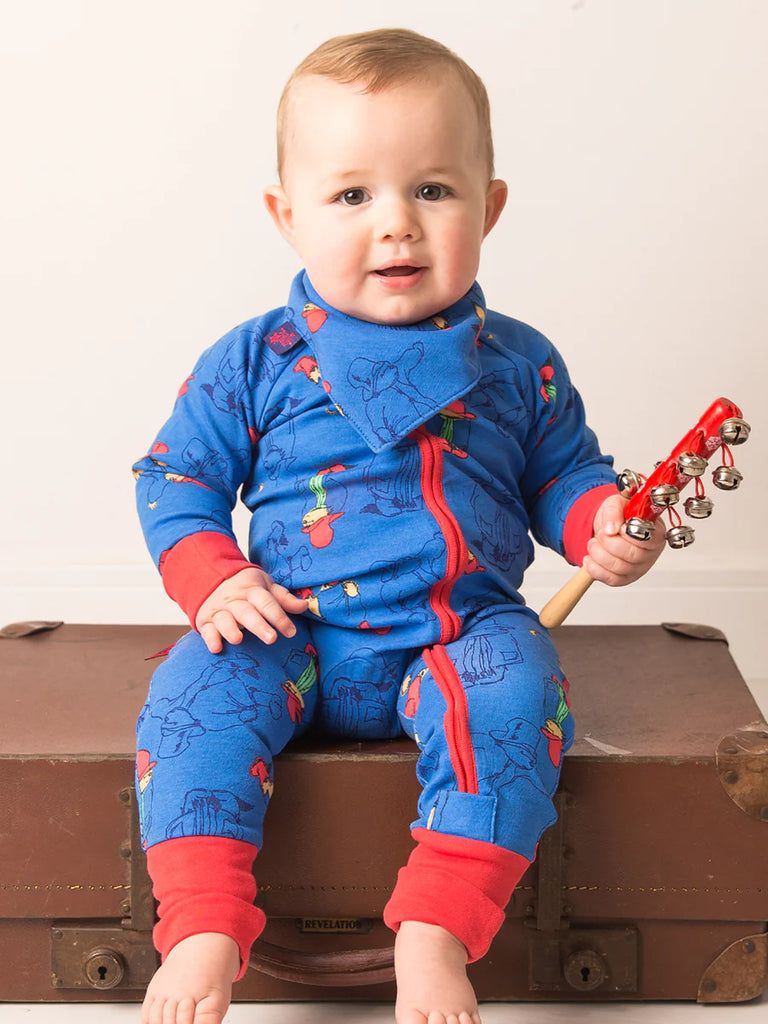 Blade and Rose- Paddington Out and About Zip-Up Romper- Baby at the bank