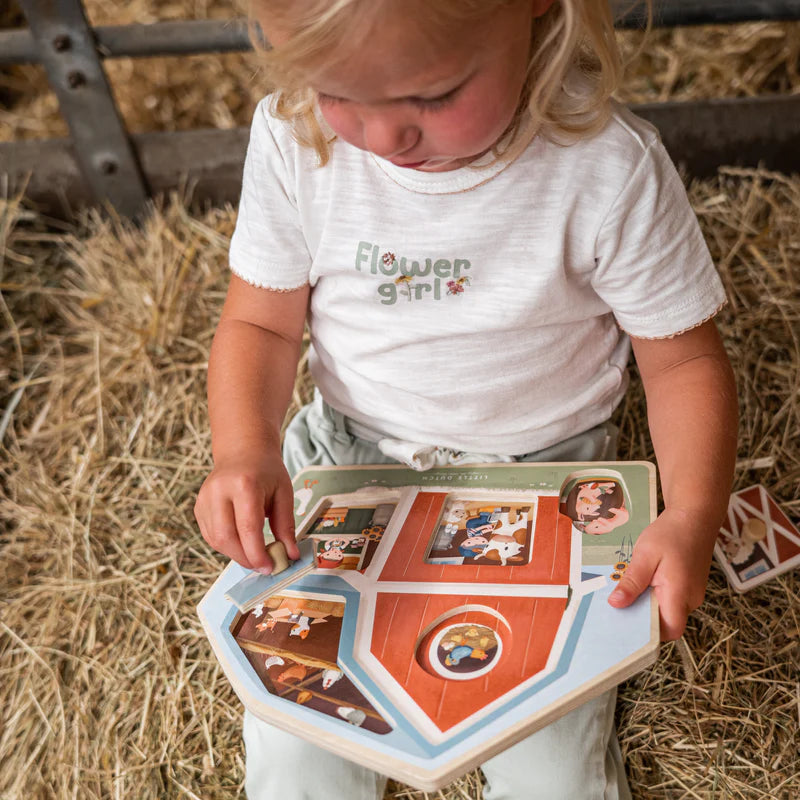 Little Dutch- Little Farm Wooden Puzzle- Baby at the bank