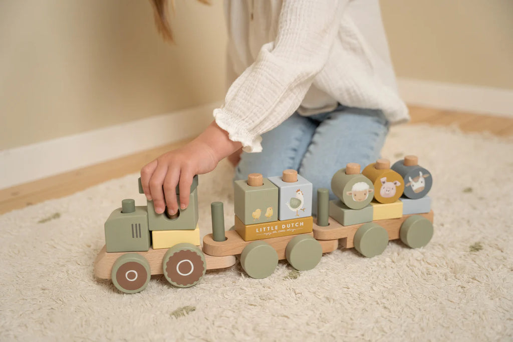 Little Dutch- Little Farm Tractor Stacking Train- Baby at the bank