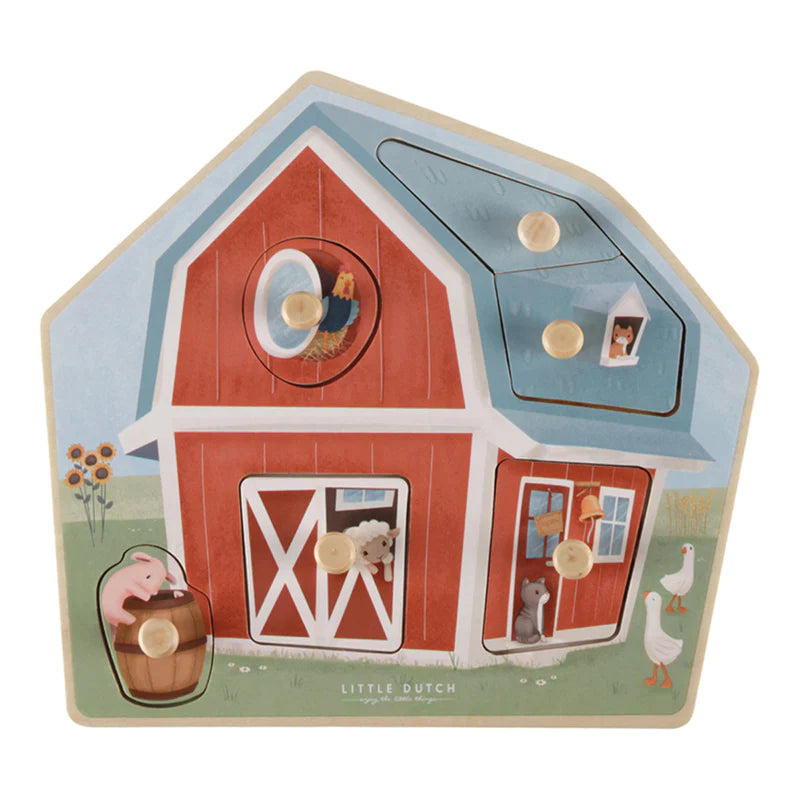 Little Dutch- Little Farm Wooden Puzzle- Baby at the bank