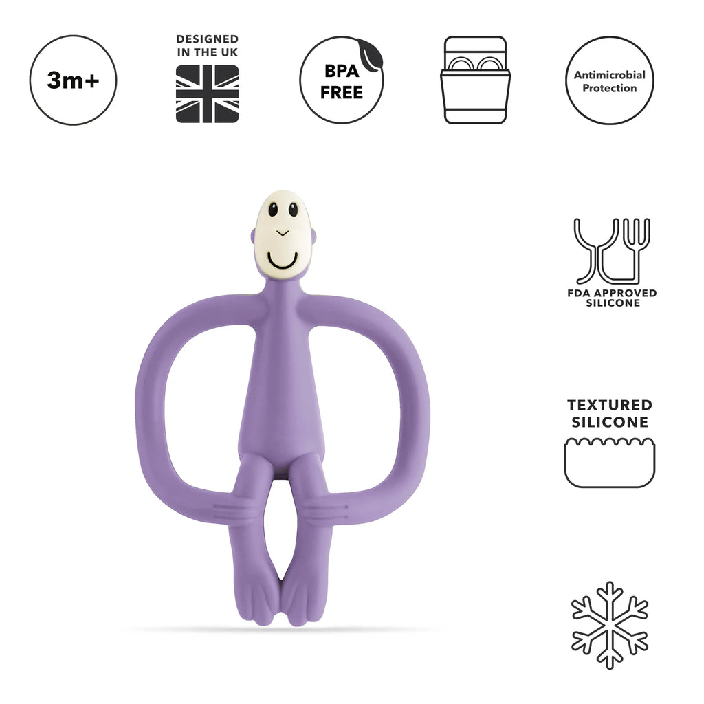 Matchstick Monkey- Original Teething Toy Purple- Baby at the bank