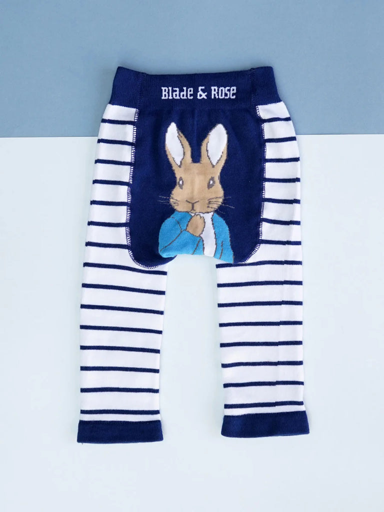 Blade and Rose- Peter Rabbit Navy Stripe Leggings- Baby at the bank
