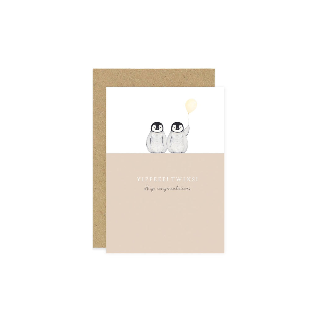 Little Roglets- Twins Huge Congratulations Card- Baby at the bank