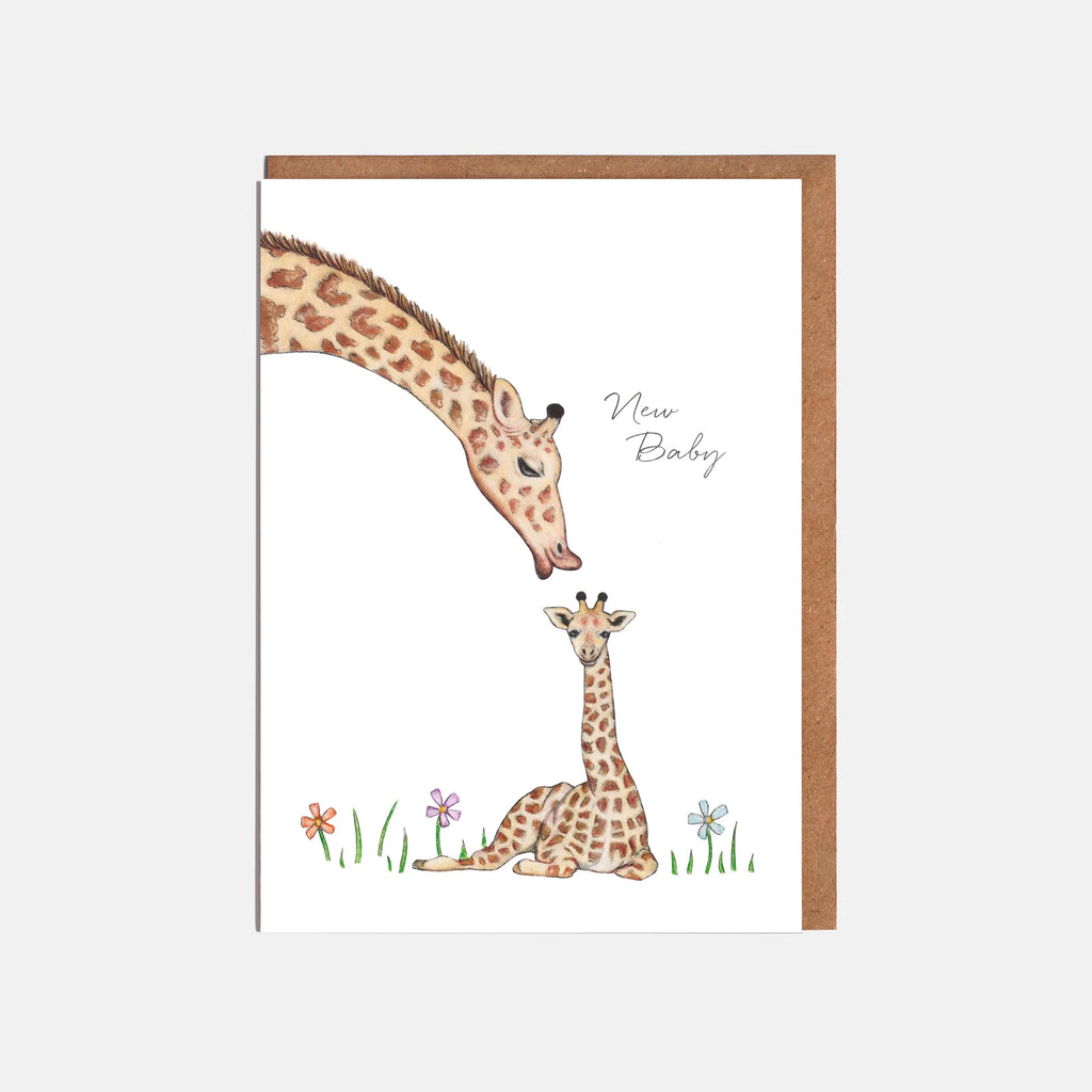 Lottie Murphy- Giraffes New Baby Card- Baby at the bank
