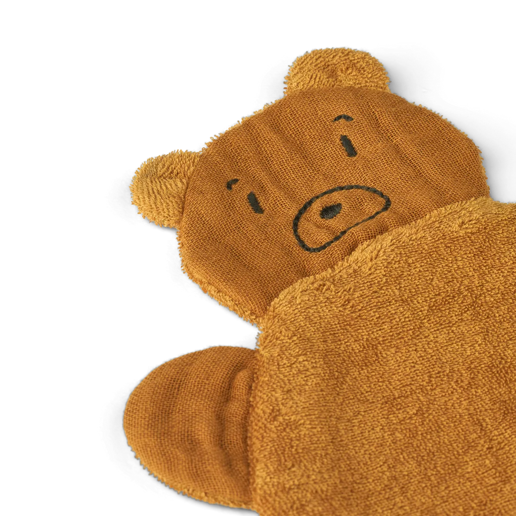 Liewood- Janai Cuddle Cloth 2-Pack Mr Bear Golden Caramel- Baby at the bank