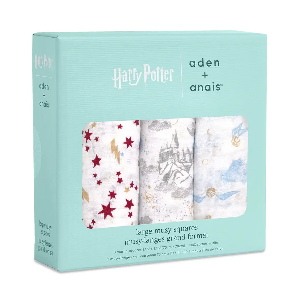 Aden and Anais- Special Edition- Harry Potter 3 Pack Muslins- Baby at the bank