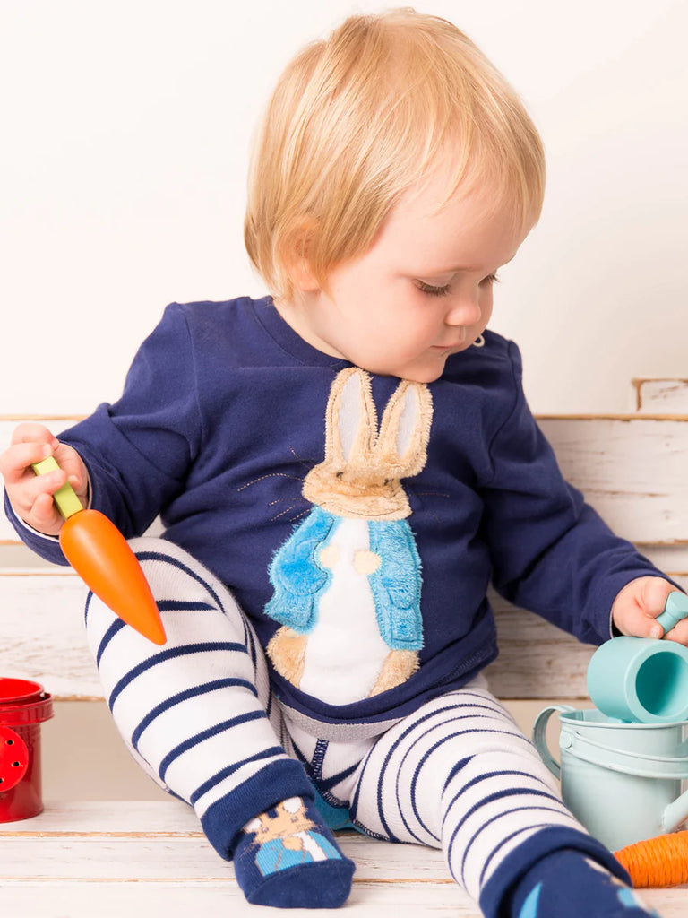 Blade and Rose- Peter Rabbit Navy Top- Baby at the bank