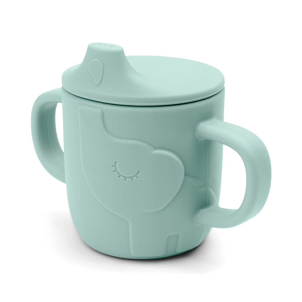 Done By Deer- Peekaboo Spout Cup Elphee Blue- Baby at the bank