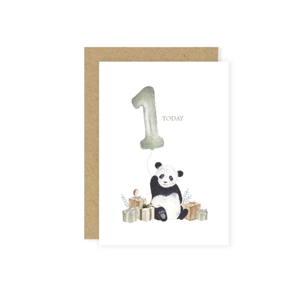 Little Roglets - 1st Birthday Card- Baby at the bank
