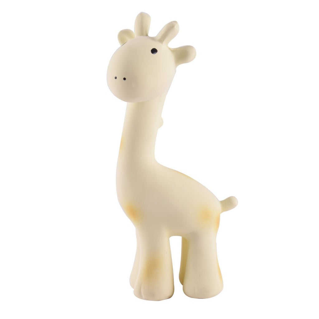 Tikiri- My 1st Tikiri Safari Giraffe – Natural Rubber Rattle and Bath Toys- Baby at the bank