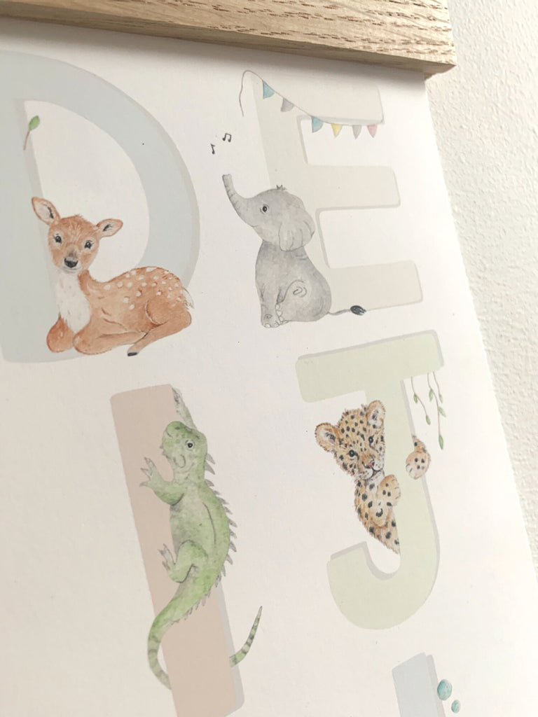Little Roglets - Animal Alphabet Fine Art Print- Baby at the bank