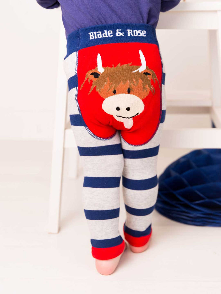 Blade and Rose- Highland Cow Leggings- Baby at the bank