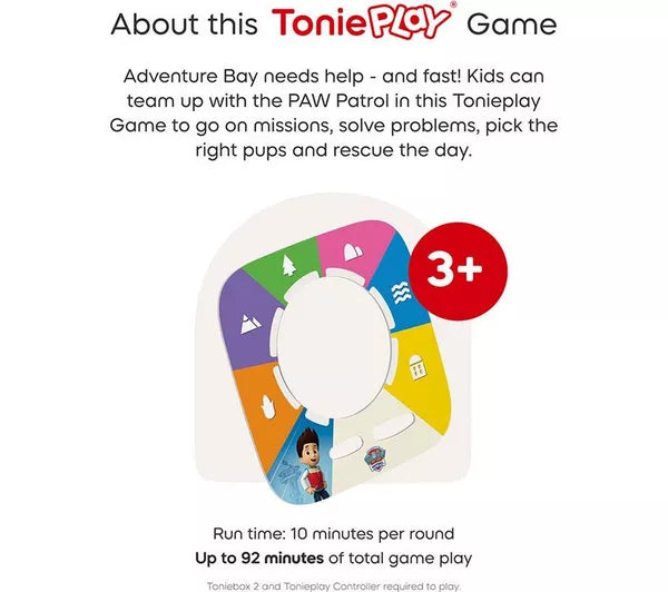Tonies- Toniebox 2 Moon Grey Play Set Paw Patrol Chase UK- Baby at the bank
