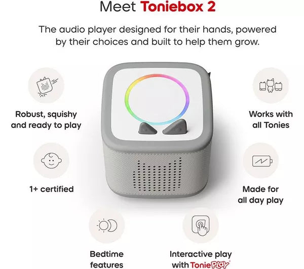 Tonies- Toniebox 2 Moon Grey Play Set Paw Patrol Chase UK- Baby at the bank