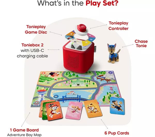 Tonies- Toniebox 2 Moon Grey Play Set Paw Patrol Chase UK- Baby at the bank