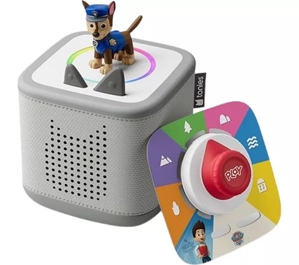 Tonies- Toniebox 2 Moon Grey Play Set Paw Patrol Chase UK- Baby at the bank