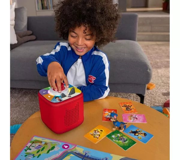 Tonies- Toniebox 2 Sunset Red Play Set Paw Patrol Chase UK- Baby at the bank