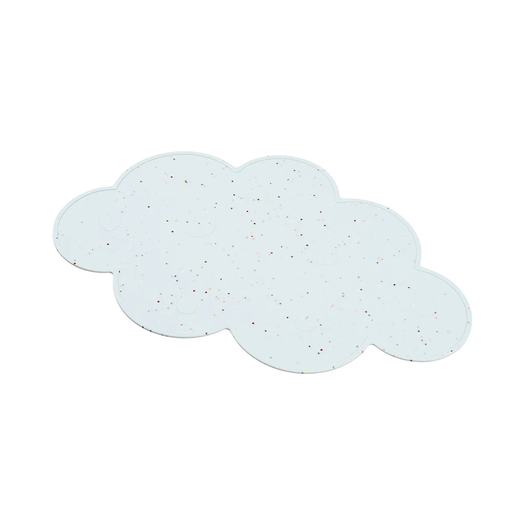 Done By Deer- Silicone Placemat Confetti Blue- Baby at the bank