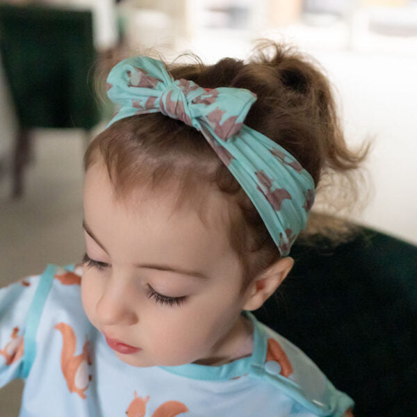 Ziggle- Squirrel Top Bow Turban Headband