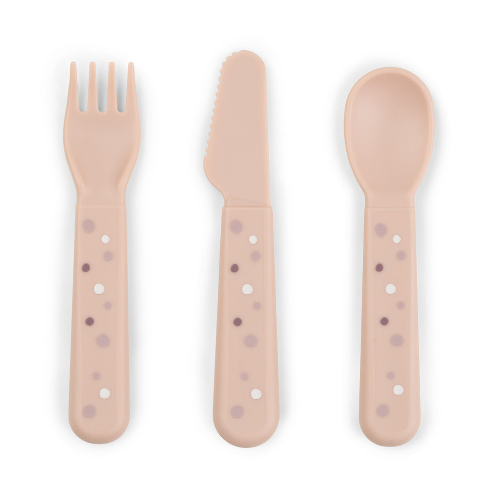 Done By Deer- Foodie Cutlery Set Happy Dots Powder- Baby at the bank