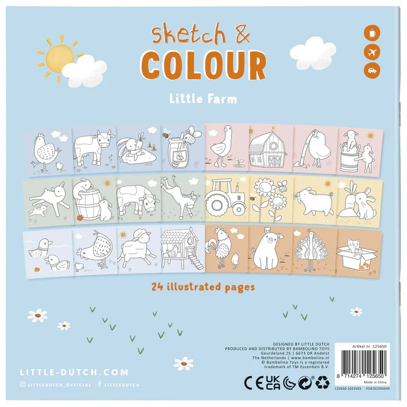 Little Dutch- Sketch and Colour Book- Baby at the bank