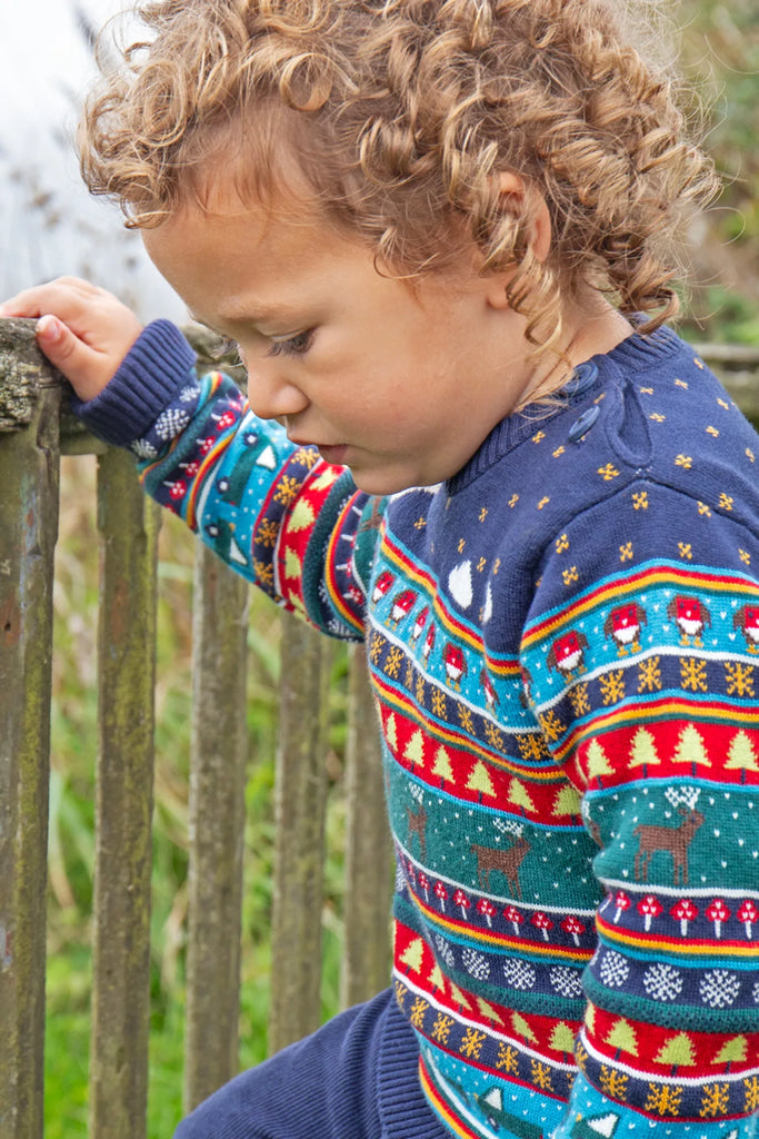 Frugi- Forest Fairisle Jumper Christmas Woodland- Baby at the bank