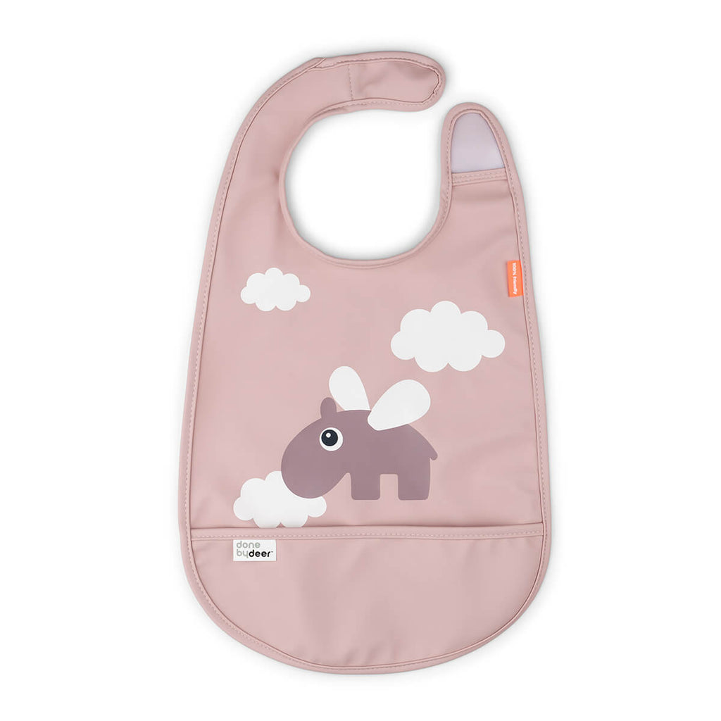 Done By Deer - Powder Clouds Velcro Bib- Baby at the bank