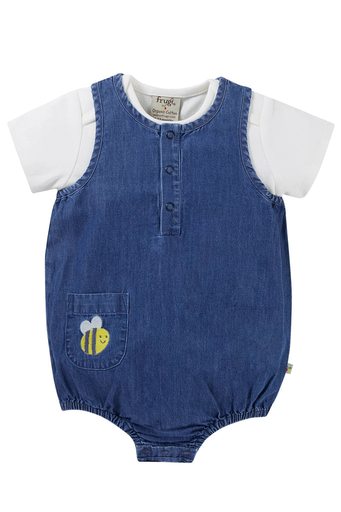 Frugi- Cadgwith Chambray Romper Outfit- Baby at the bank