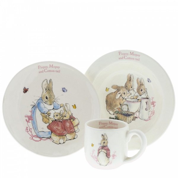 Peter Rabbit- Flopsy, Mopsy and Cotton Tail 3pc Nursery Set- Baby at the bank