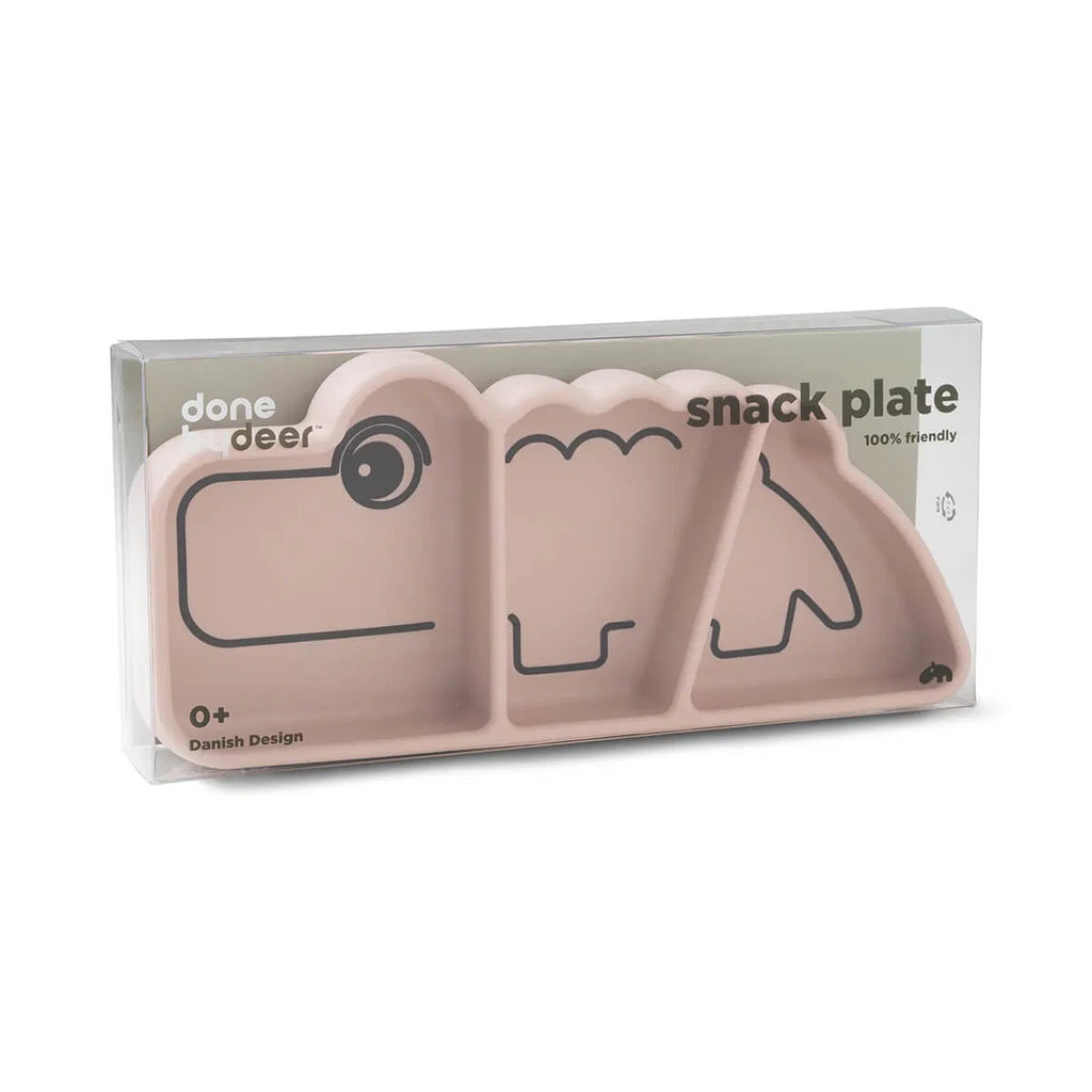 Done By Deer- Silicone Stick & Stay Snack Plate Croco Powder- Baby at the bank