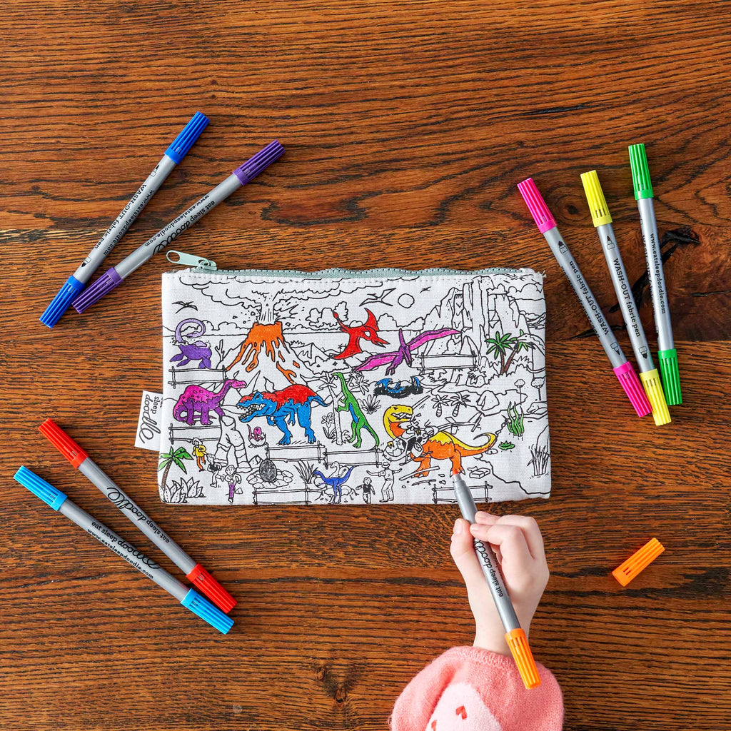 Eatsleepdoodle - Kids Craft Kit - Dinosaur Pencil Case