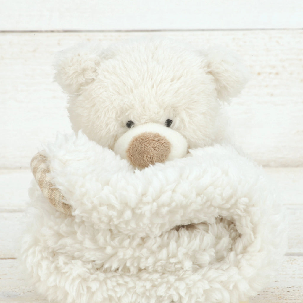Jomanda- Bear Baby Plush Soft Toy Soother Comforter Baby Safe 29cm- Baby at the bank