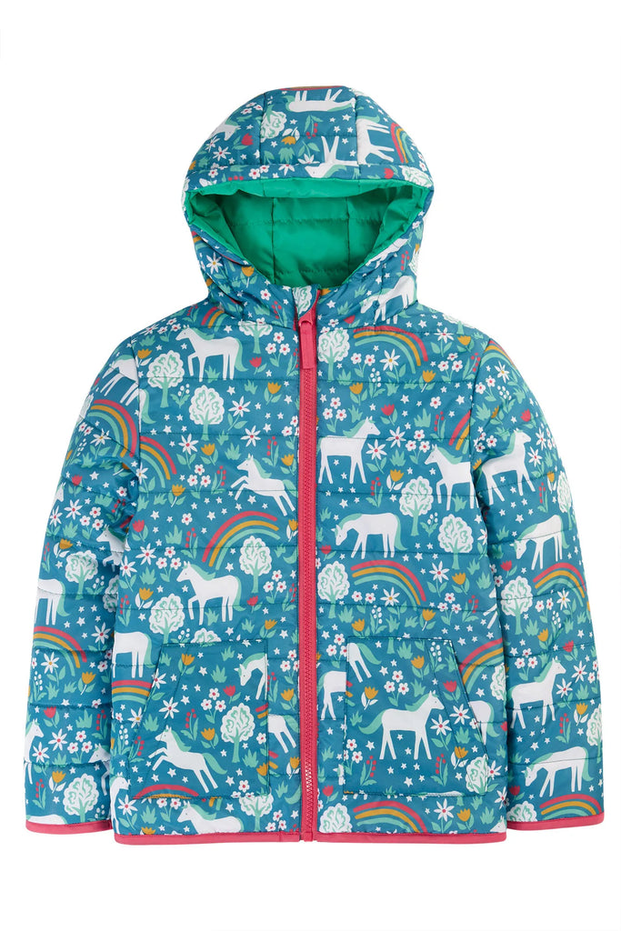 Frugi- Reversible Toasty Trail Jacket Wild Horses- Baby at the bank