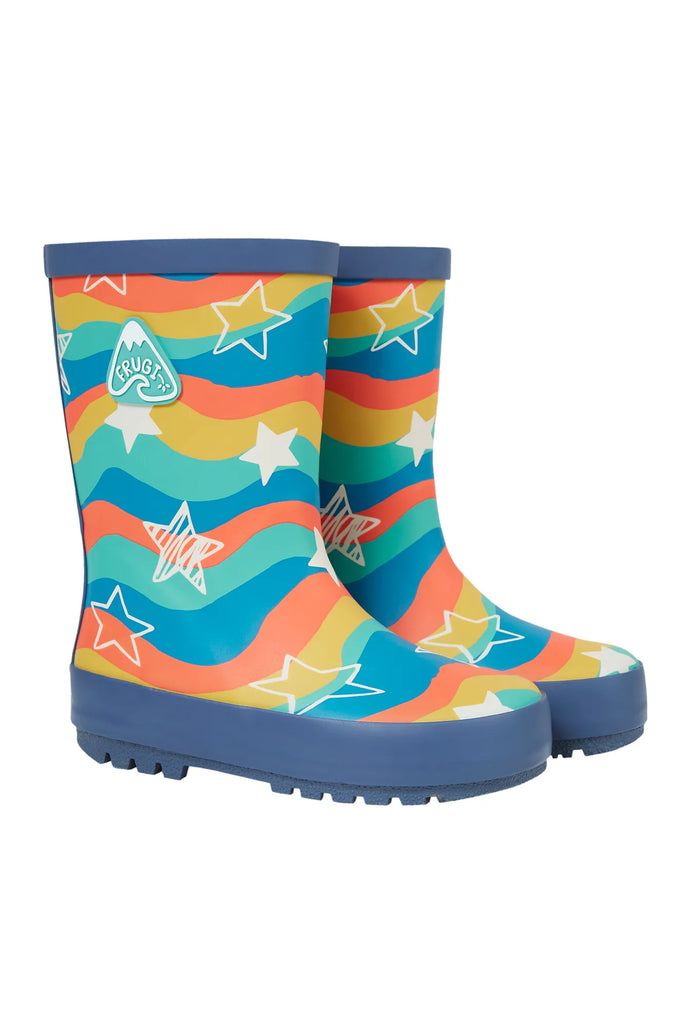 Frugi- Puddle Buster Wellington Boots Wavy Stars- Baby at the bank