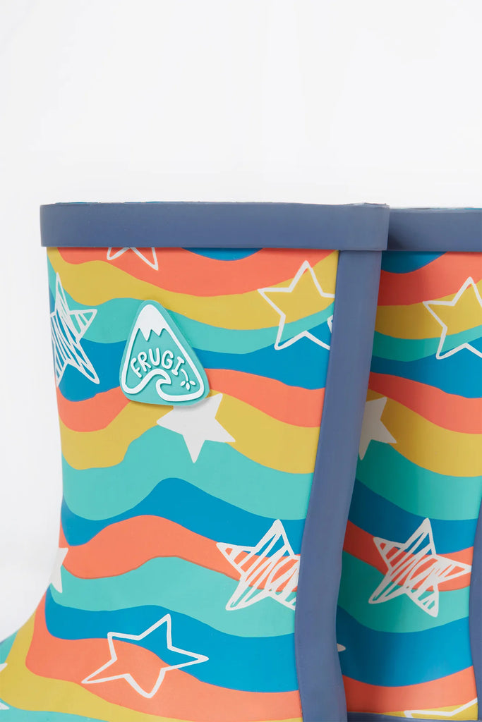 Frugi- Puddle Buster Wellington Boots Wavy Stars- Baby at the bank