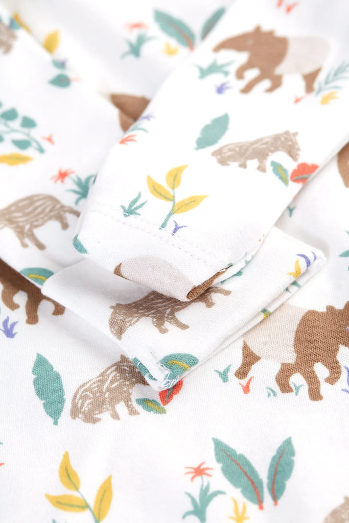 Frugi- Kimono Zip Babygrow Tapir Time- Baby at the bank