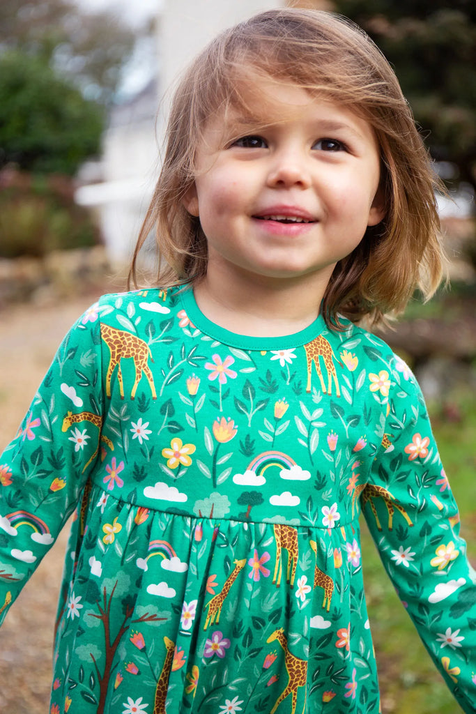 Frugi- Dani Dress A Tower of Giraffes- Baby at the bank