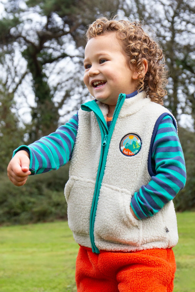 Frugi- Bude Borg Gilet- Baby at the bank