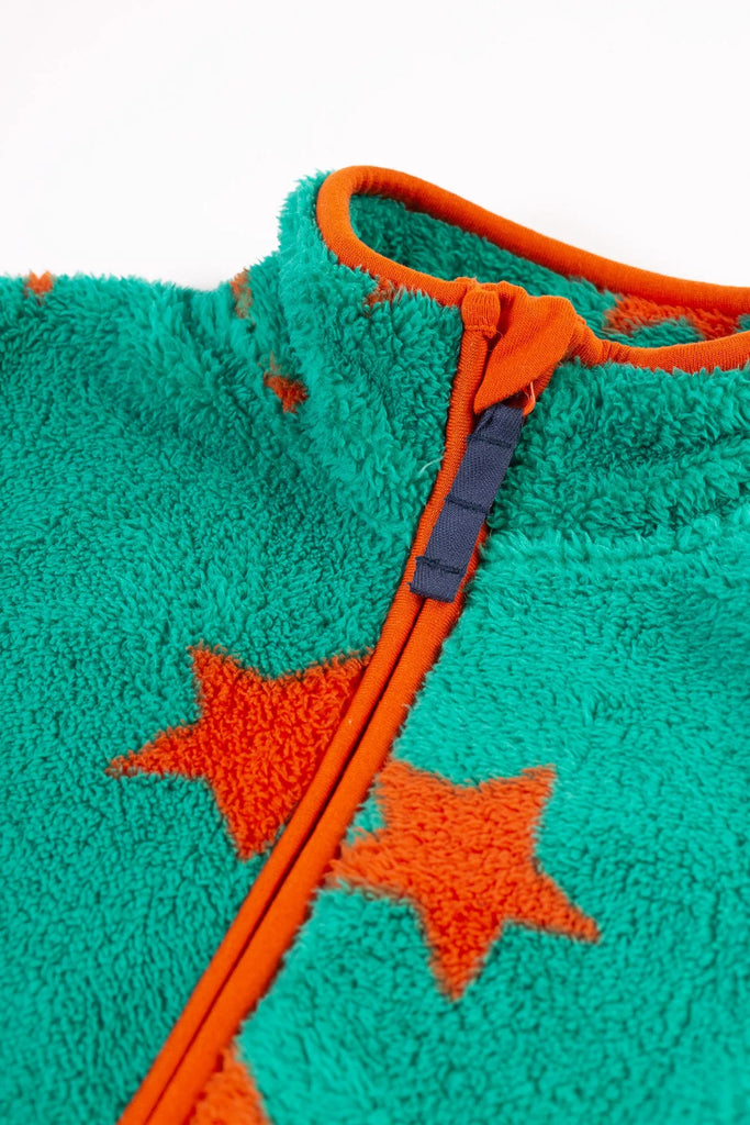 Frugi- Zipped Fleece Jacket Bonfire Stars- Baby at the bank