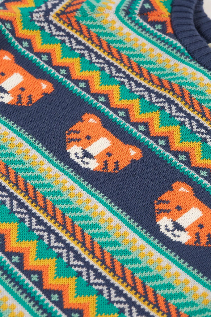 Frugi- Fowey Fairisle Jumper Tiger- Baby at the bank