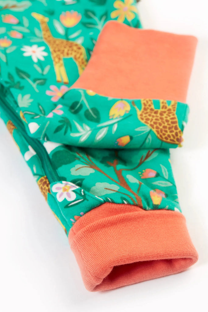 Frugi- Zelah Zip Up All In One Tower Of Giraffes- Baby at the bank