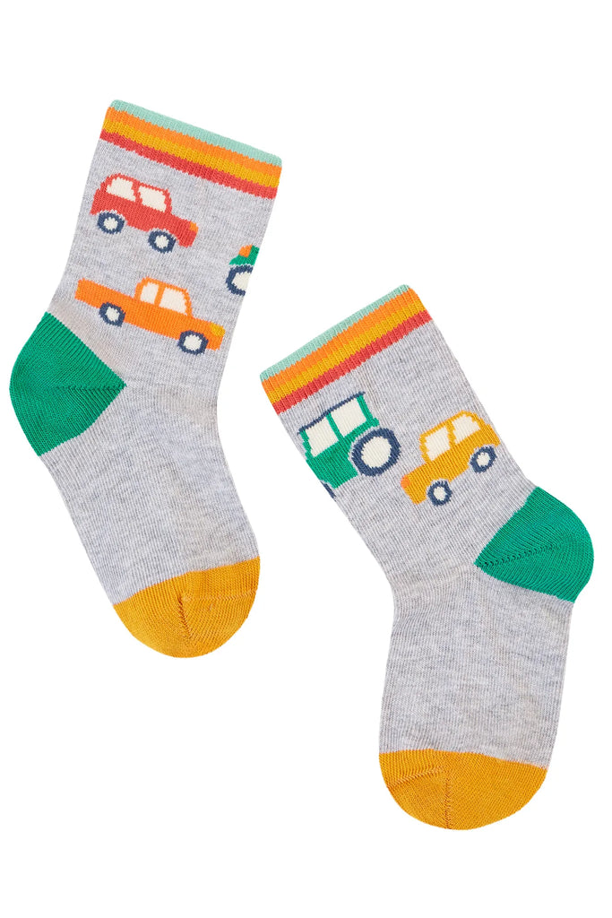 Frugi- Little Socks 3 Pack Cars Multipack- Baby at the bank