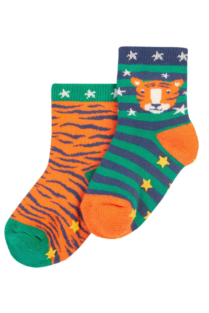 Frugi- Grippy Socks Tiger Multipack- Baby at the bank