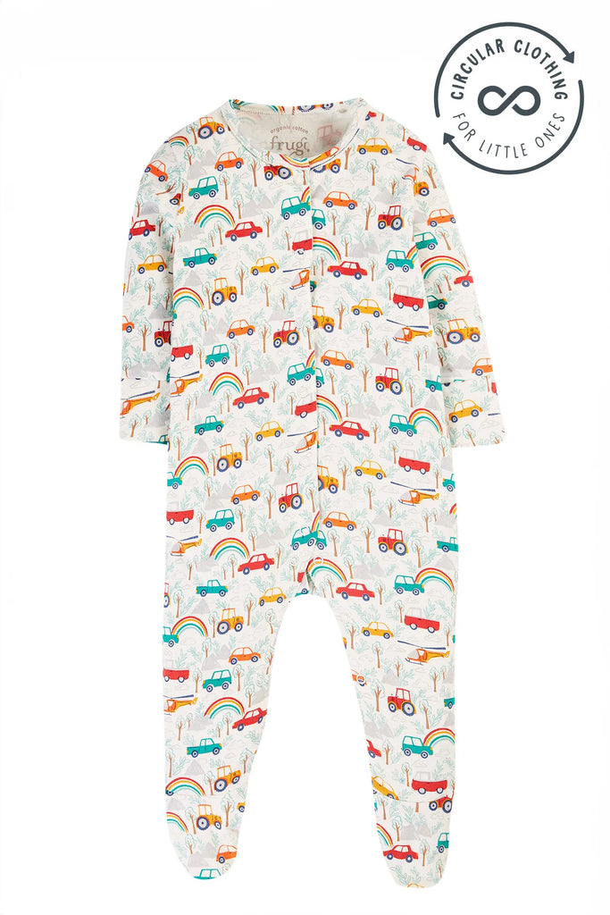 Frugi- Lovely Babygrow Let's Go!- Baby at the bank