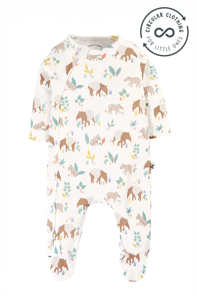 Frugi- Kimono Zip Babygrow Tapir Time- Baby at the bank