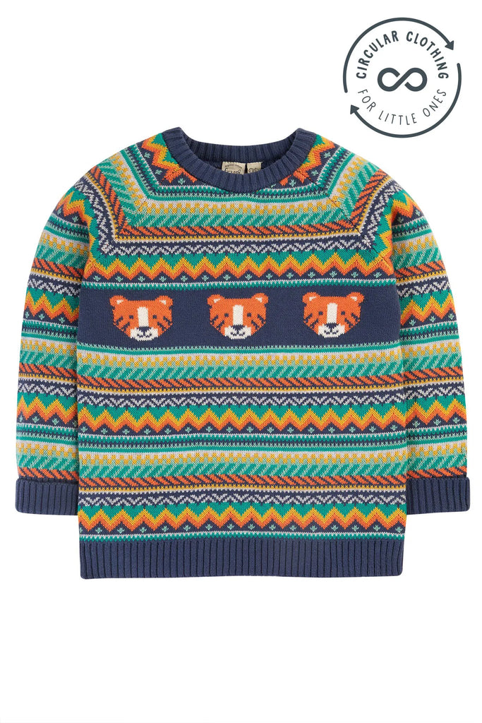 Frugi- Fowey Fairisle Jumper Tiger- Baby at the bank